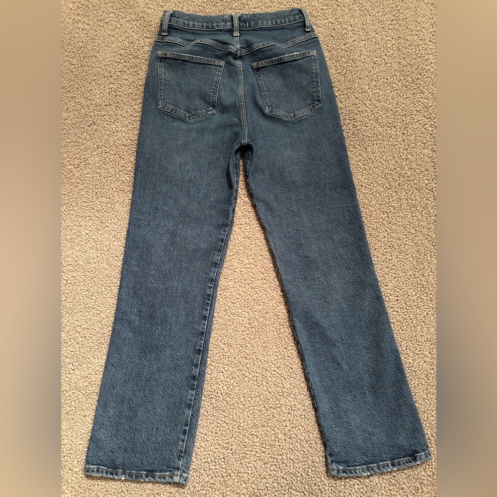 Agolde Pinch Waist High Rise Women's Straight Leg Jeans - Med Blue - Picture 2 of 6